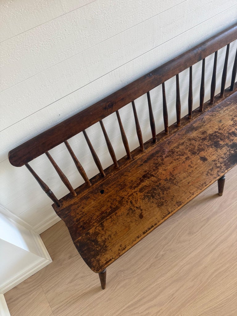 Child-Sized Deacons' Bench / Wooden sofa (20th-Century, Rare Find) - Image 9