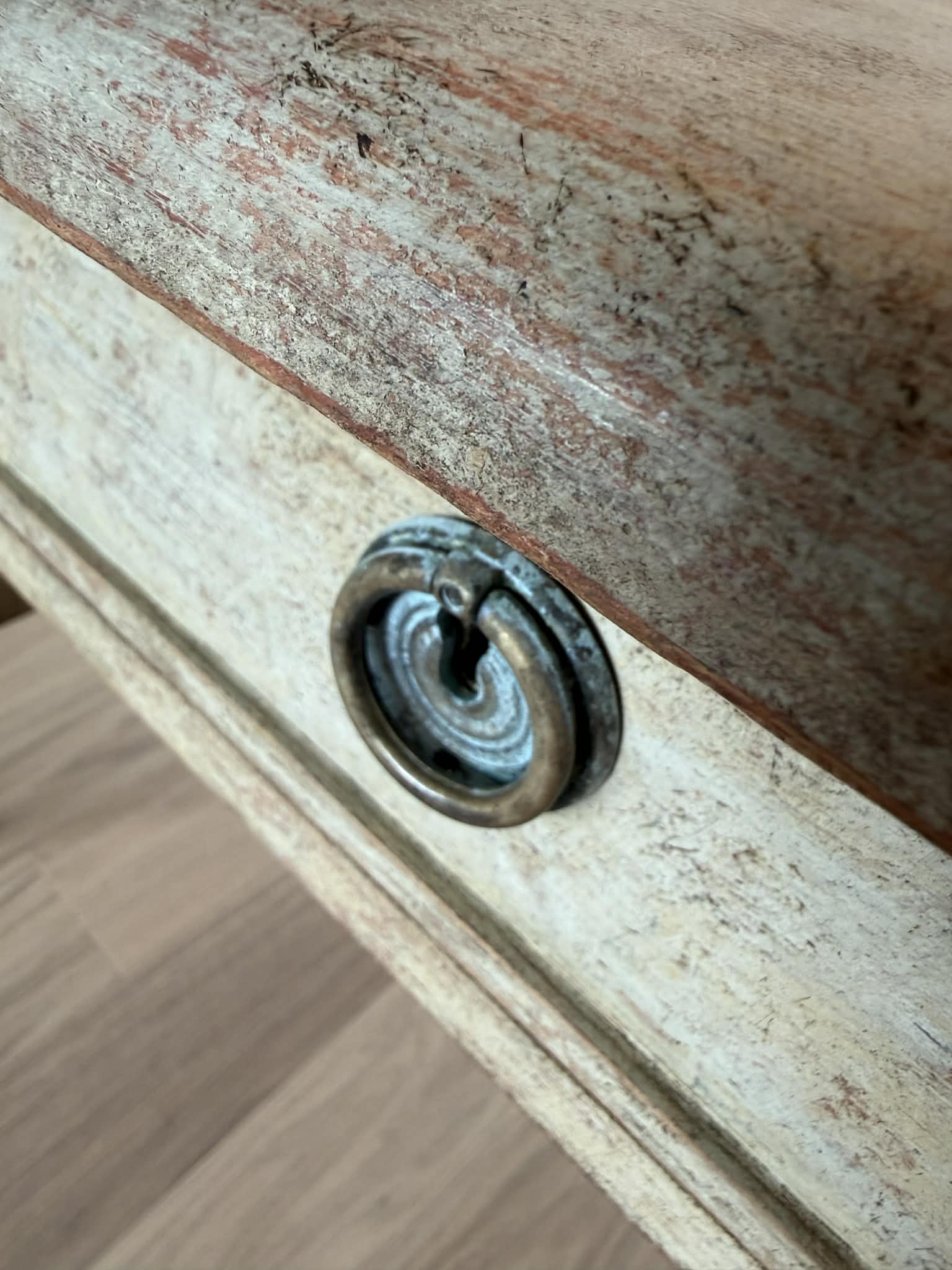 20th Century Swedish Gustavian style writing desk painted and distressed - Image 11