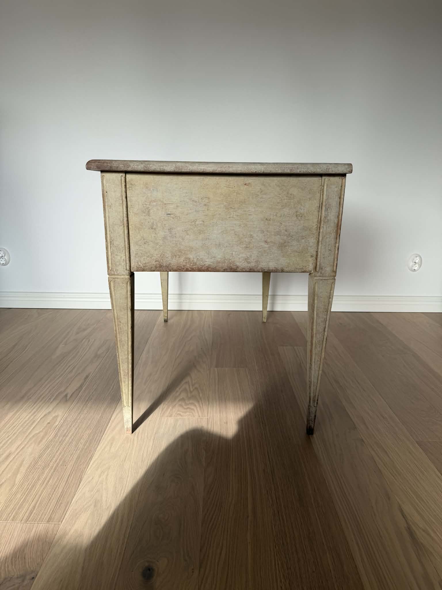20th Century Swedish Gustavian style writing desk painted and distressed - Image 4