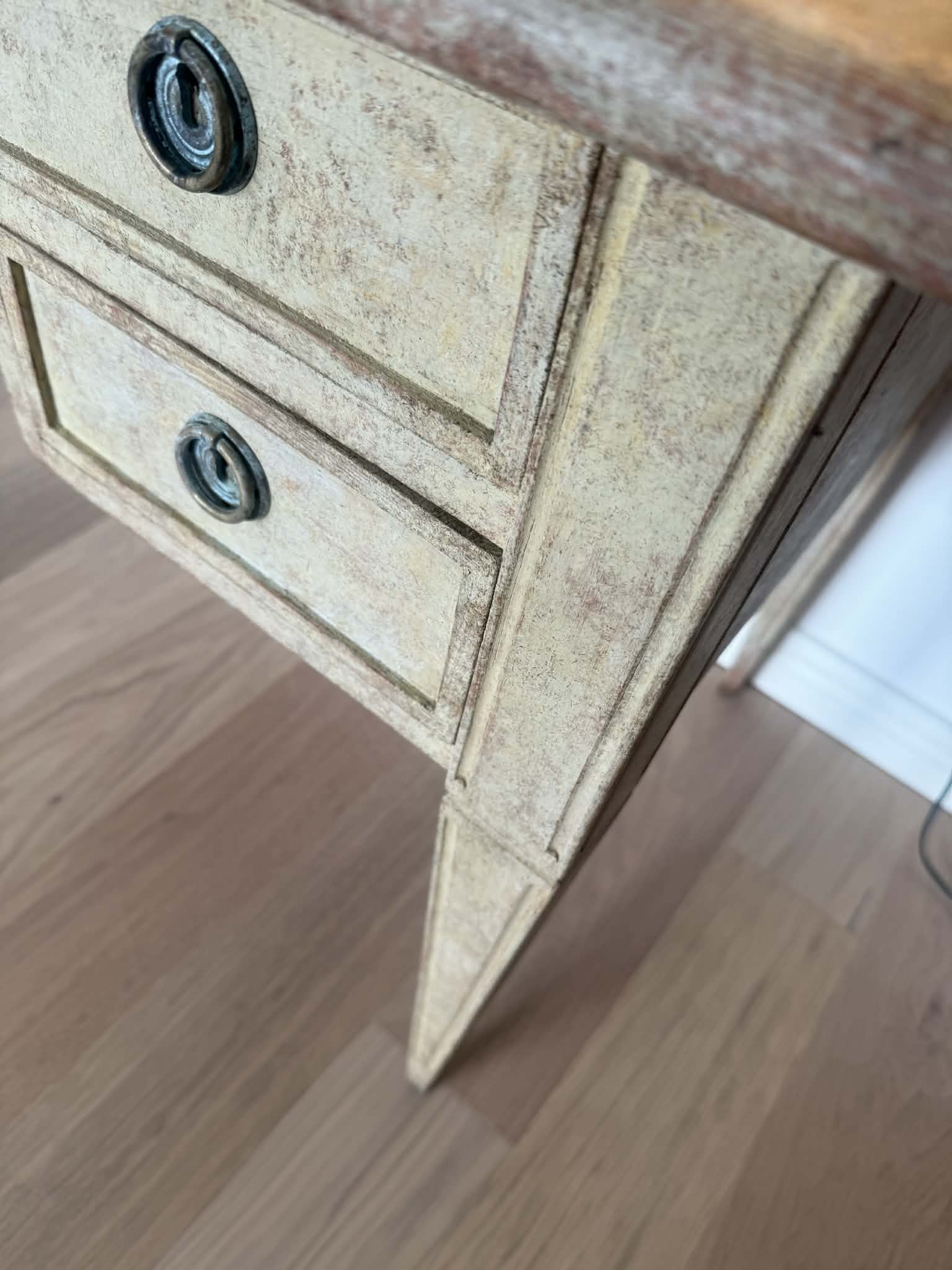 20th Century Swedish Gustavian style writing desk painted and distressed - Image 12