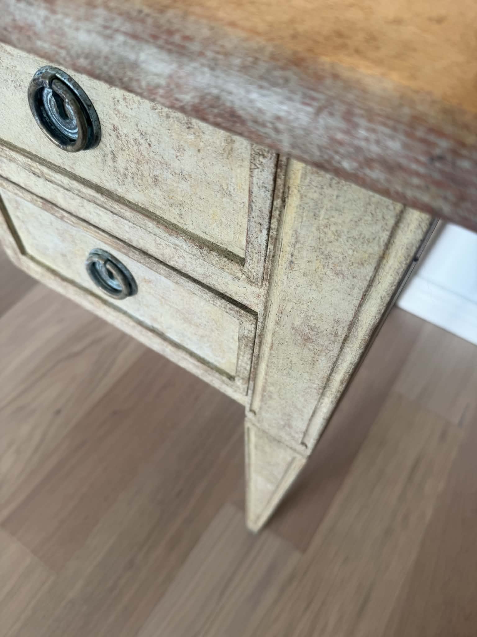 20th Century Swedish Gustavian style writing desk painted and distressed - Image 13